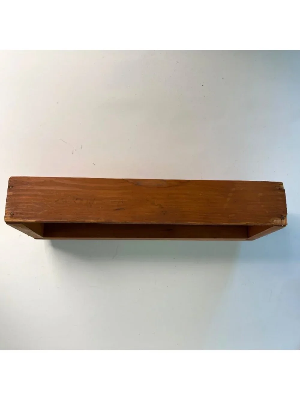 Vintage Handcrafted Wood Wall Organizer Shelf Rack with Drawer 19